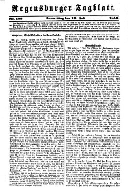 Regensburger Tagblatt Donnerstag 10. Juli 1856