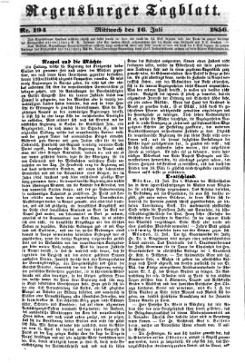 Regensburger Tagblatt Mittwoch 16. Juli 1856