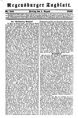 Regensburger Tagblatt Freitag 1. August 1856