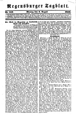 Regensburger Tagblatt Montag 4. August 1856