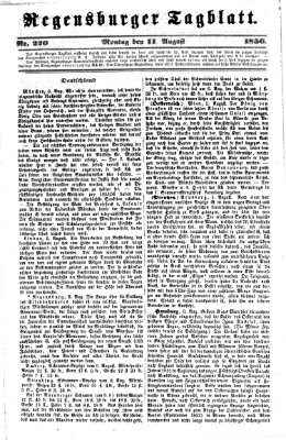 Regensburger Tagblatt Montag 11. August 1856