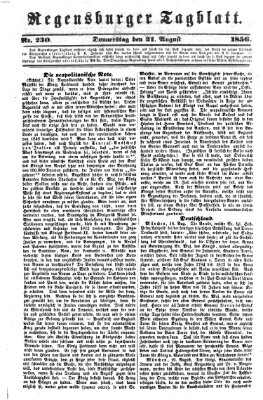 Regensburger Tagblatt Donnerstag 21. August 1856