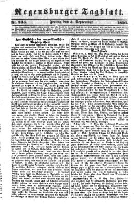 Regensburger Tagblatt Freitag 5. September 1856