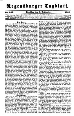 Regensburger Tagblatt Samstag 6. September 1856