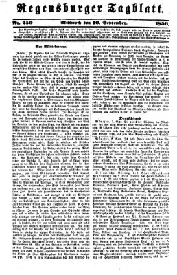 Regensburger Tagblatt Mittwoch 10. September 1856