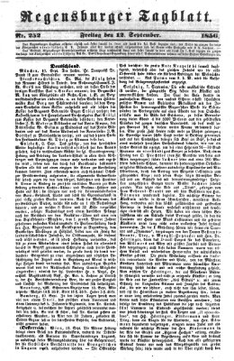 Regensburger Tagblatt Freitag 12. September 1856