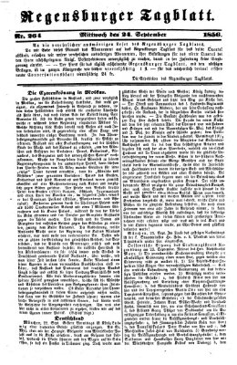 Regensburger Tagblatt Mittwoch 24. September 1856