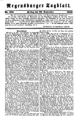 Regensburger Tagblatt Freitag 26. September 1856