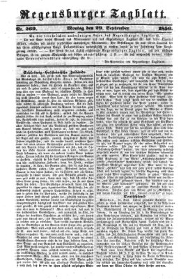 Regensburger Tagblatt Montag 29. September 1856