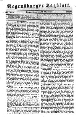 Regensburger Tagblatt Donnerstag 2. Oktober 1856