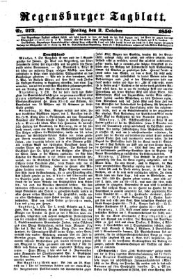 Regensburger Tagblatt Freitag 3. Oktober 1856