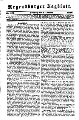 Regensburger Tagblatt Sonntag 5. Oktober 1856