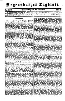 Regensburger Tagblatt Donnerstag 23. Oktober 1856