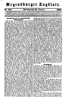 Regensburger Tagblatt Samstag 25. Oktober 1856