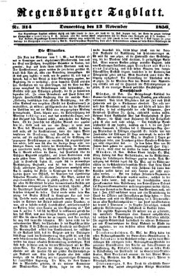 Regensburger Tagblatt Donnerstag 13. November 1856