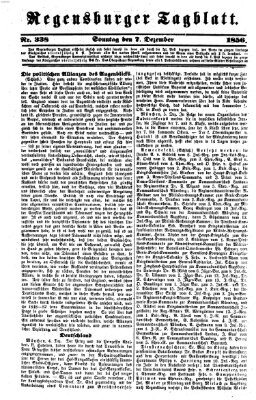 Regensburger Tagblatt Sonntag 7. Dezember 1856