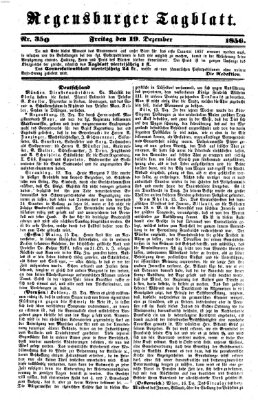 Regensburger Tagblatt Freitag 19. Dezember 1856
