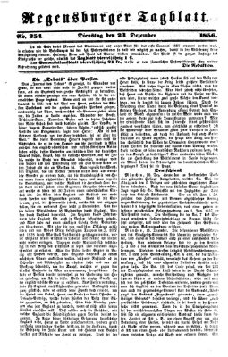 Regensburger Tagblatt Dienstag 23. Dezember 1856