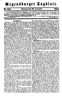 Regensburger Tagblatt Sonntag 28. Dezember 1856