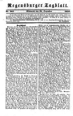 Regensburger Tagblatt Mittwoch 31. Dezember 1856