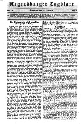 Regensburger Tagblatt Sonntag 4. Januar 1857