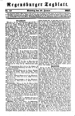 Regensburger Tagblatt Samstag 17. Januar 1857