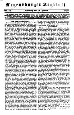 Regensburger Tagblatt Sonntag 18. Januar 1857