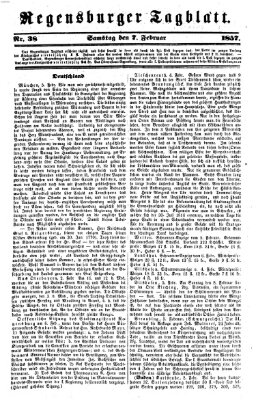 Regensburger Tagblatt Samstag 7. Februar 1857
