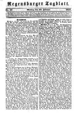 Regensburger Tagblatt Montag 16. Februar 1857