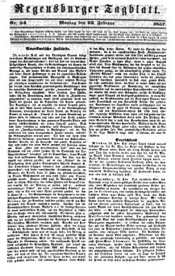 Regensburger Tagblatt Montag 23. Februar 1857