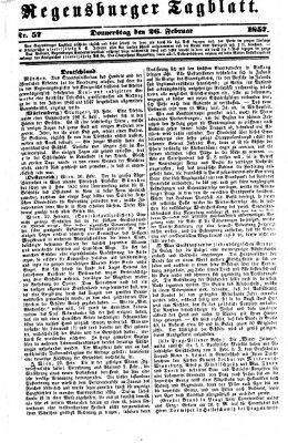 Regensburger Tagblatt Donnerstag 26. Februar 1857