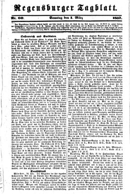 Regensburger Tagblatt Sonntag 1. März 1857