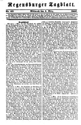 Regensburger Tagblatt Mittwoch 4. März 1857