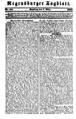 Regensburger Tagblatt Samstag 7. März 1857