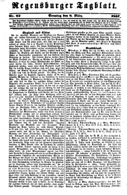 Regensburger Tagblatt Sonntag 8. März 1857