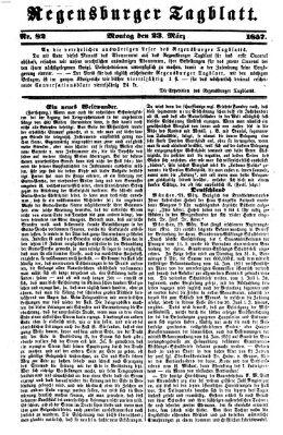 Regensburger Tagblatt Montag 23. März 1857