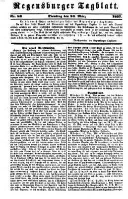 Regensburger Tagblatt Dienstag 24. März 1857