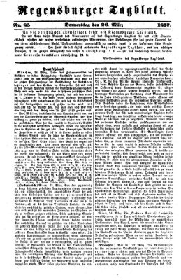 Regensburger Tagblatt Donnerstag 26. März 1857