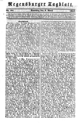 Regensburger Tagblatt Samstag 4. April 1857