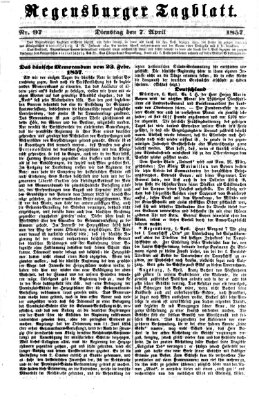 Regensburger Tagblatt Dienstag 7. April 1857