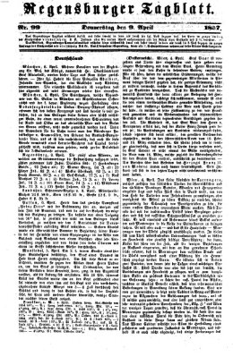 Regensburger Tagblatt Donnerstag 9. April 1857