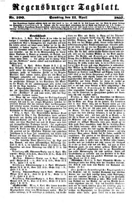 Regensburger Tagblatt Samstag 11. April 1857