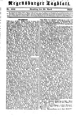 Regensburger Tagblatt Samstag 18. April 1857