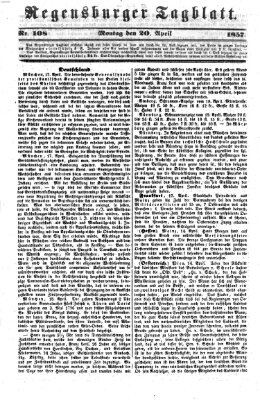 Regensburger Tagblatt Montag 20. April 1857