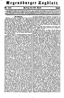 Regensburger Tagblatt Freitag 24. April 1857