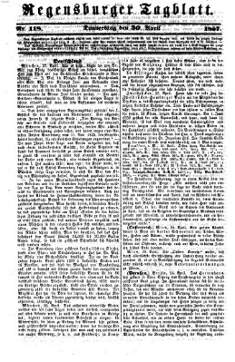 Regensburger Tagblatt Donnerstag 30. April 1857