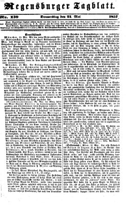 Regensburger Tagblatt Donnerstag 21. Mai 1857