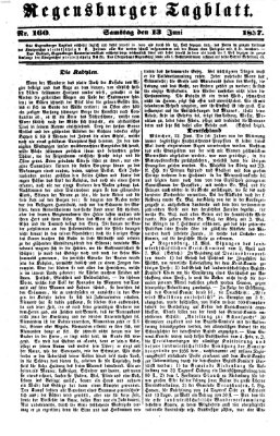 Regensburger Tagblatt Samstag 13. Juni 1857