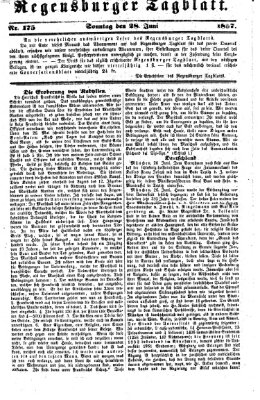 Regensburger Tagblatt Sonntag 28. Juni 1857