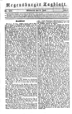 Regensburger Tagblatt Mittwoch 1. Juli 1857